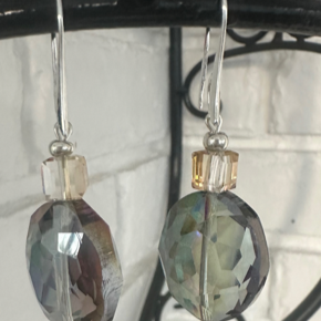 Crystal Light Olive Green Earrings