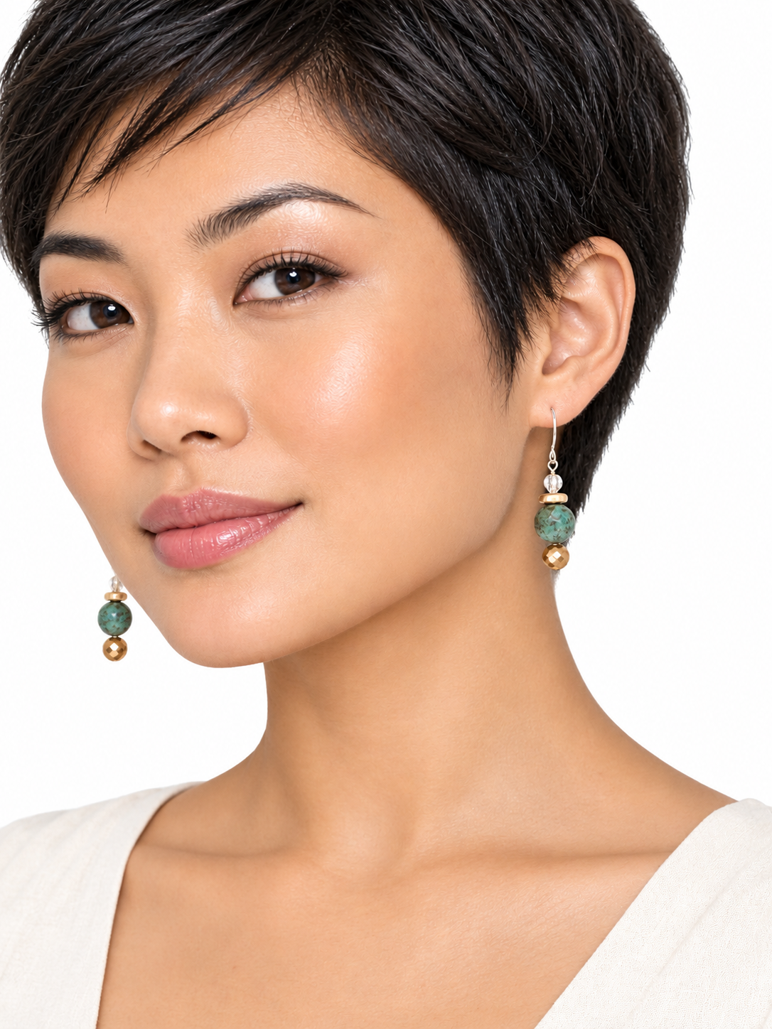 Elegant Green Stone Earrings