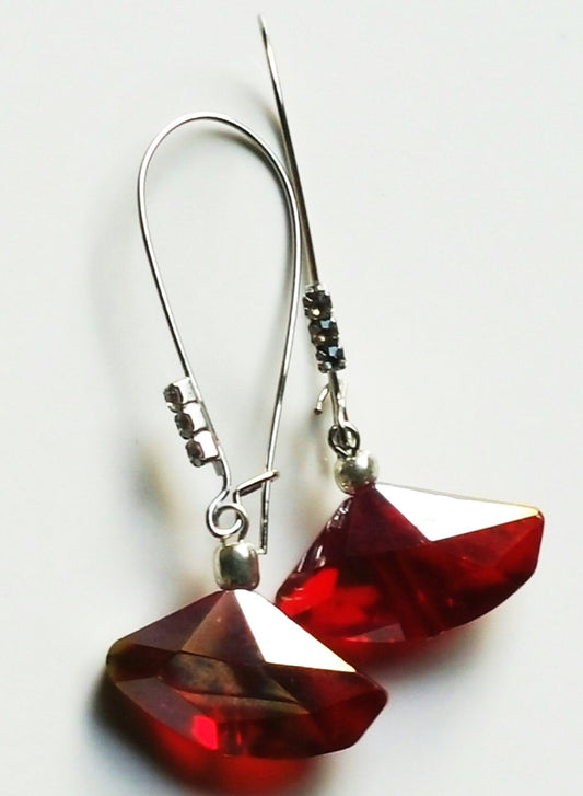 Dazzling Red Crystal Earrings