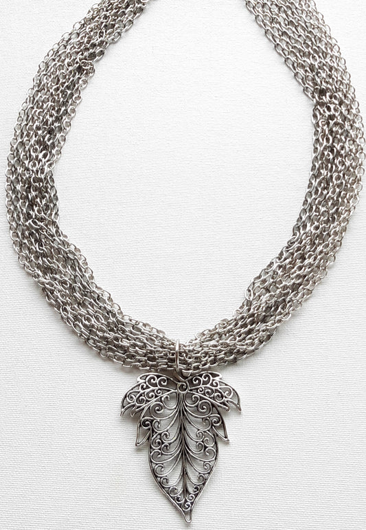 Multi Chain Leaf Necklace