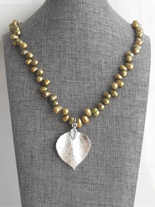 Silver Leaf Necklace