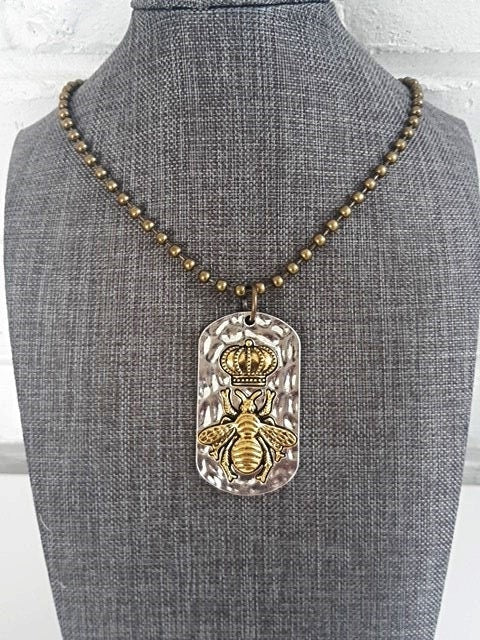 Queen Bee Bronze Necklace